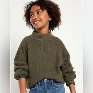 Old Navy | Thermal-Knit Mock-Neck Tunic Pullover Sweater | Size:Girls SM 6-7